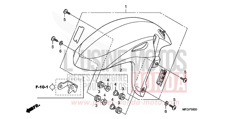 KOTFLUEGEL, VORNE von Hornet ABS PEARL COOL WHITE (NHA16) von 2012